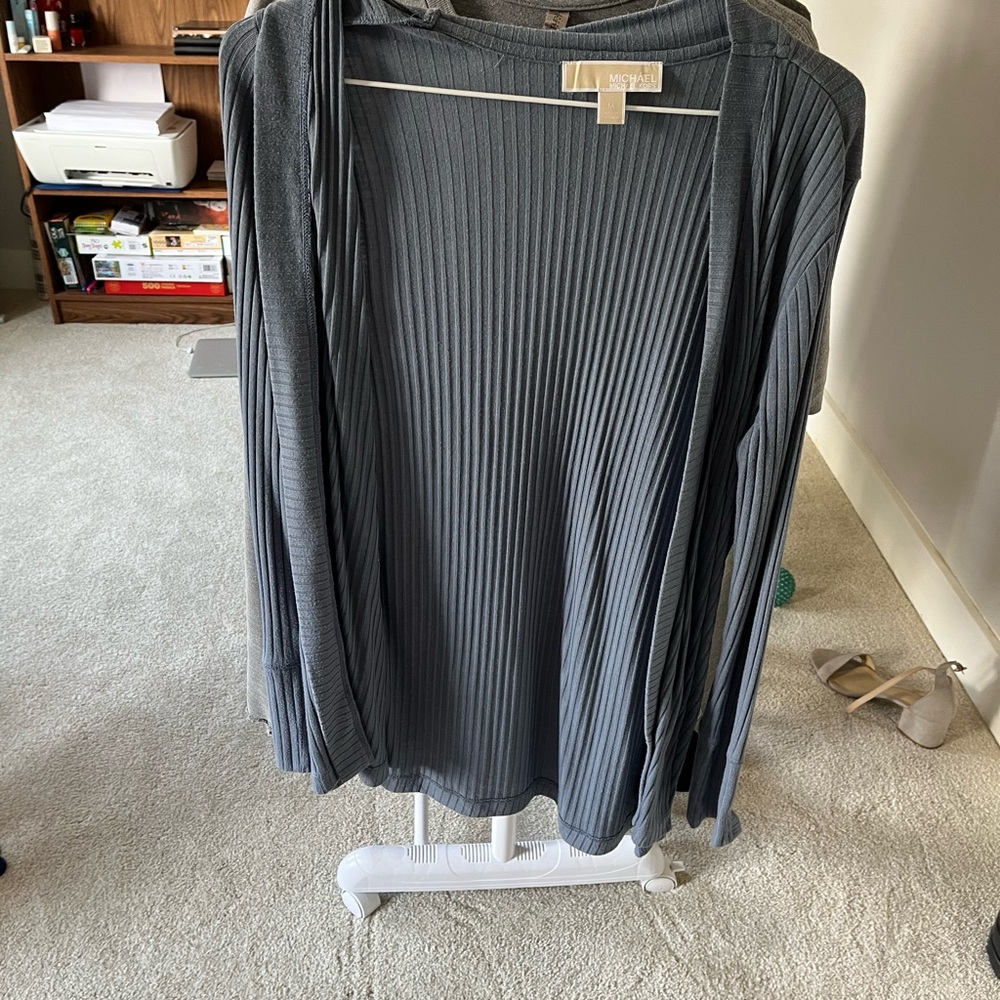 MICHAEL Michael Kors Blue Ribbed Cardigan